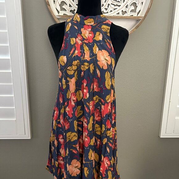 Free People Dresses & Skirts - Free People Intimately Dress Beaux Halter Mini Womens SZM Floral Boho Festival
